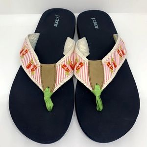 J Crew Embroidered Vacation Flip Flops - 7
